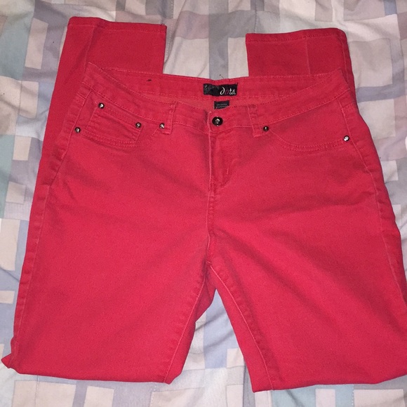 Dots Denim - Red Skinny Jeans